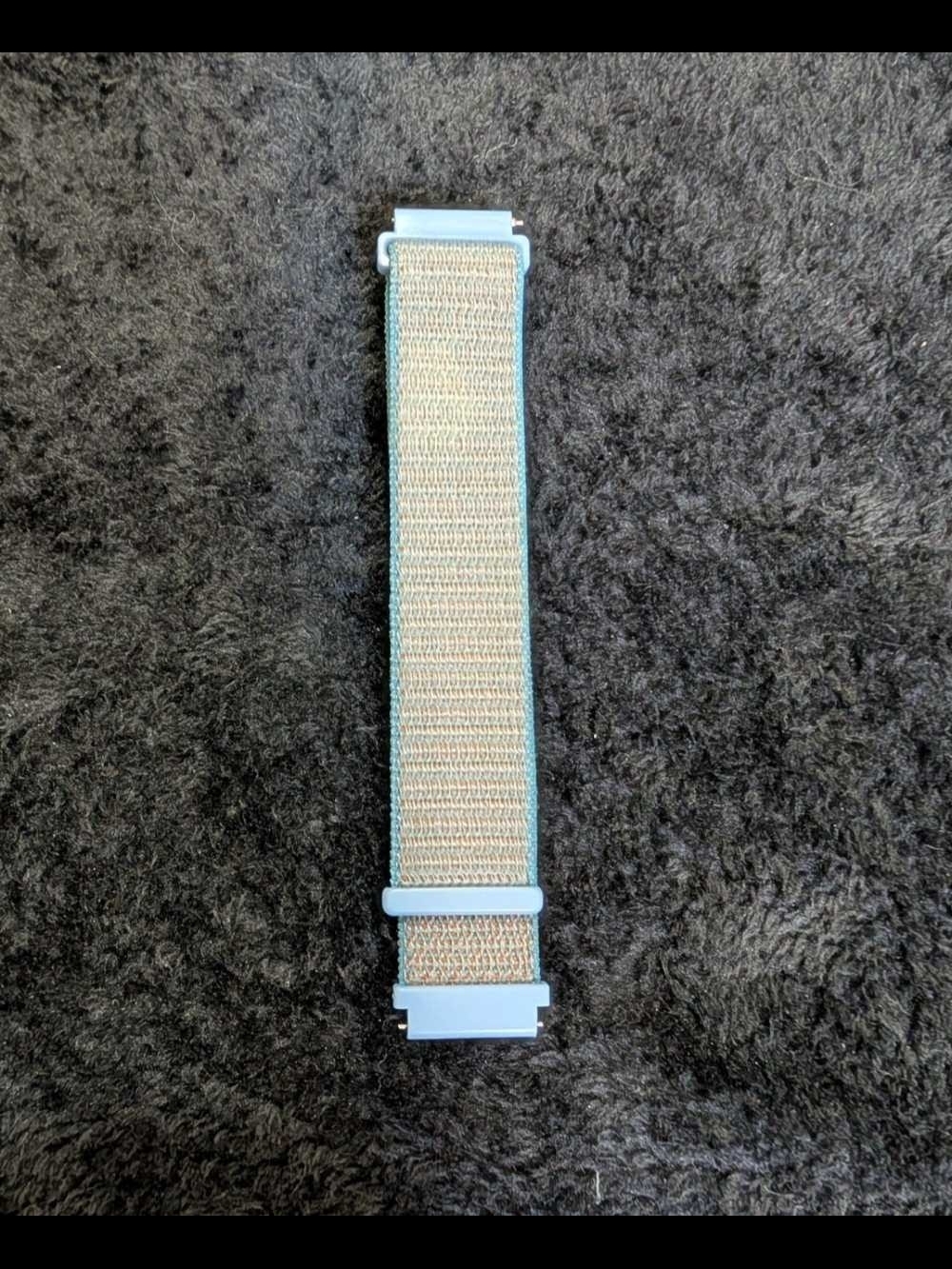 Light Blue Elastic Watch Band with Beige Weave